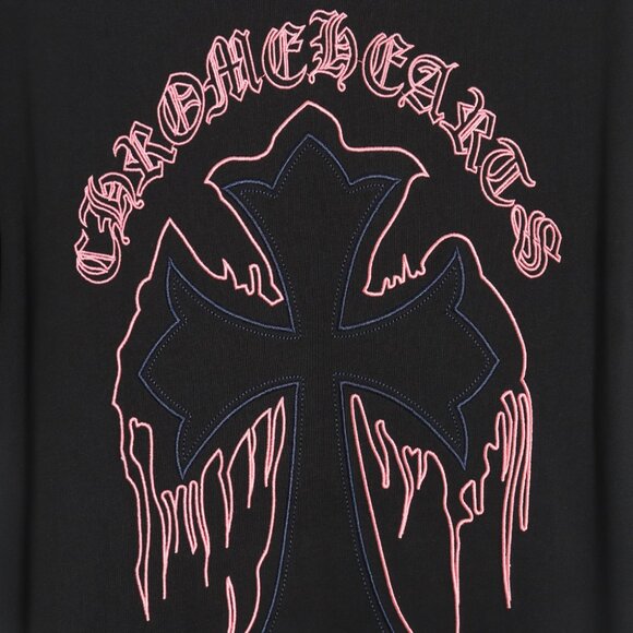 Chrome Hearts Logo Embroidered Black T-Shirt - Picture 6 of 9